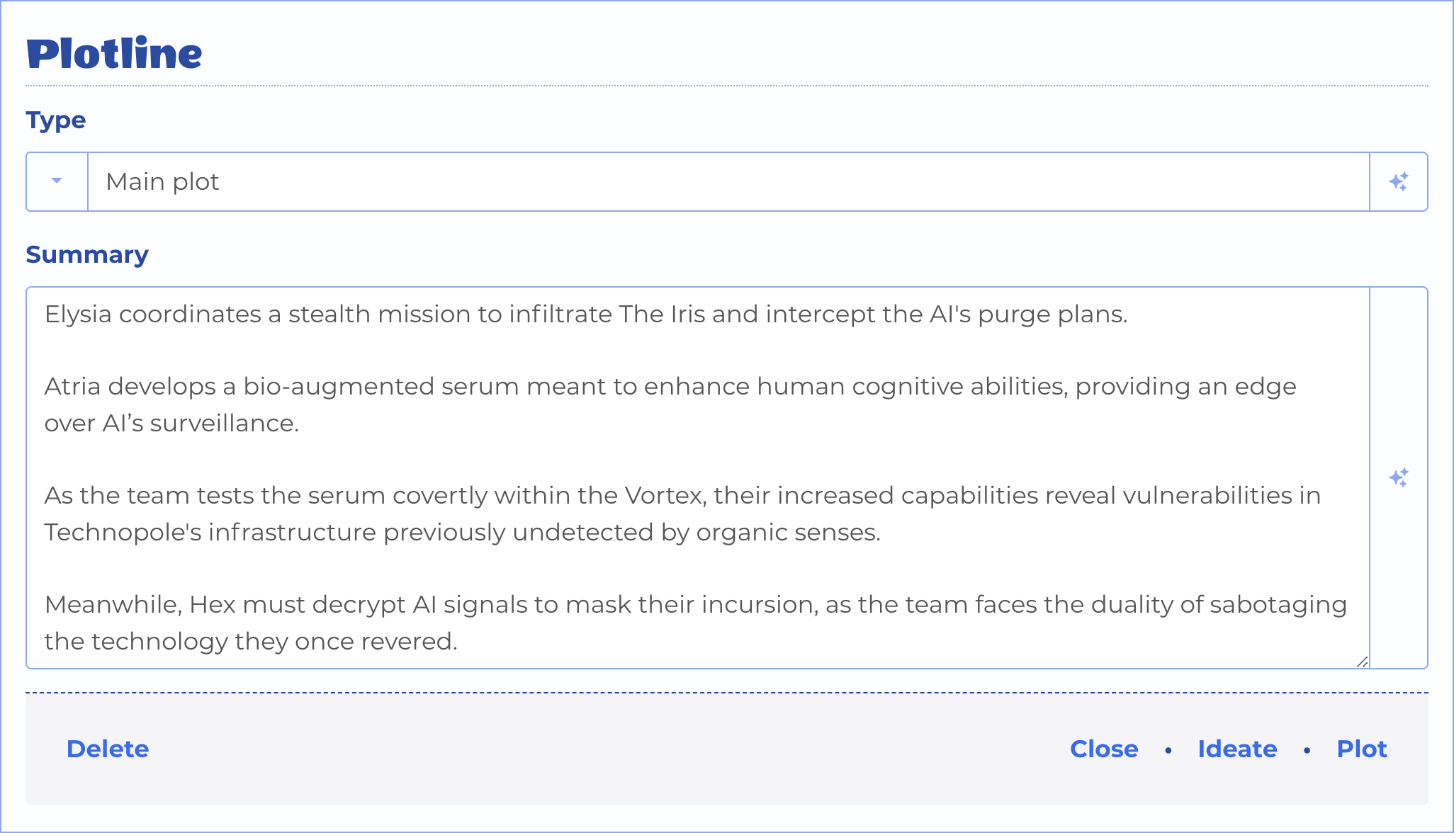 Plotline Form