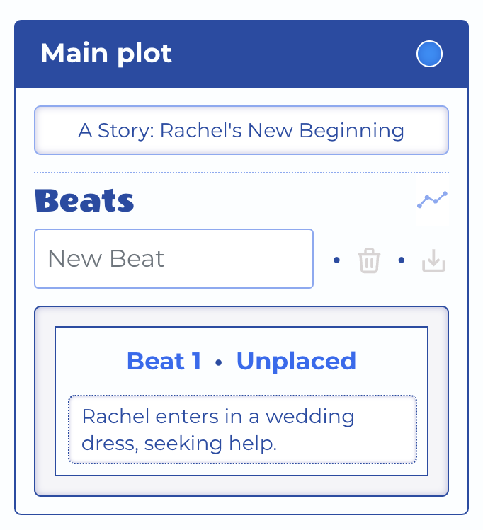 Blend View - Unplaced Plotline Beat